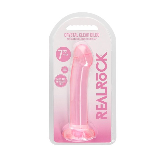 Dildo różowe gładkie z mocną przyssawką 18 cm